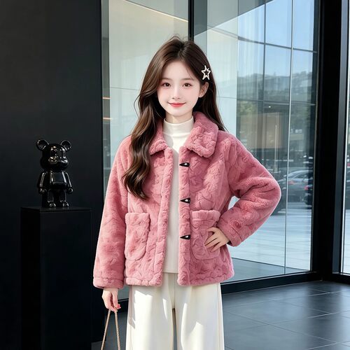 VYEO女童秋冬加绒加厚毛衣套装