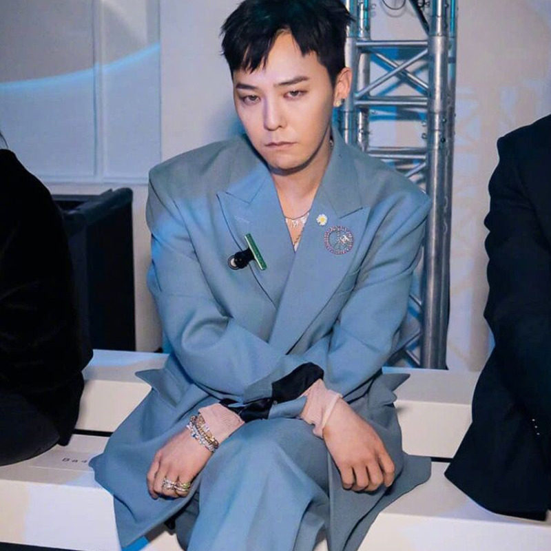 gd权志龙同款廓形西装外套男雾霾蓝oversized双排扣宽松垫肩韩国