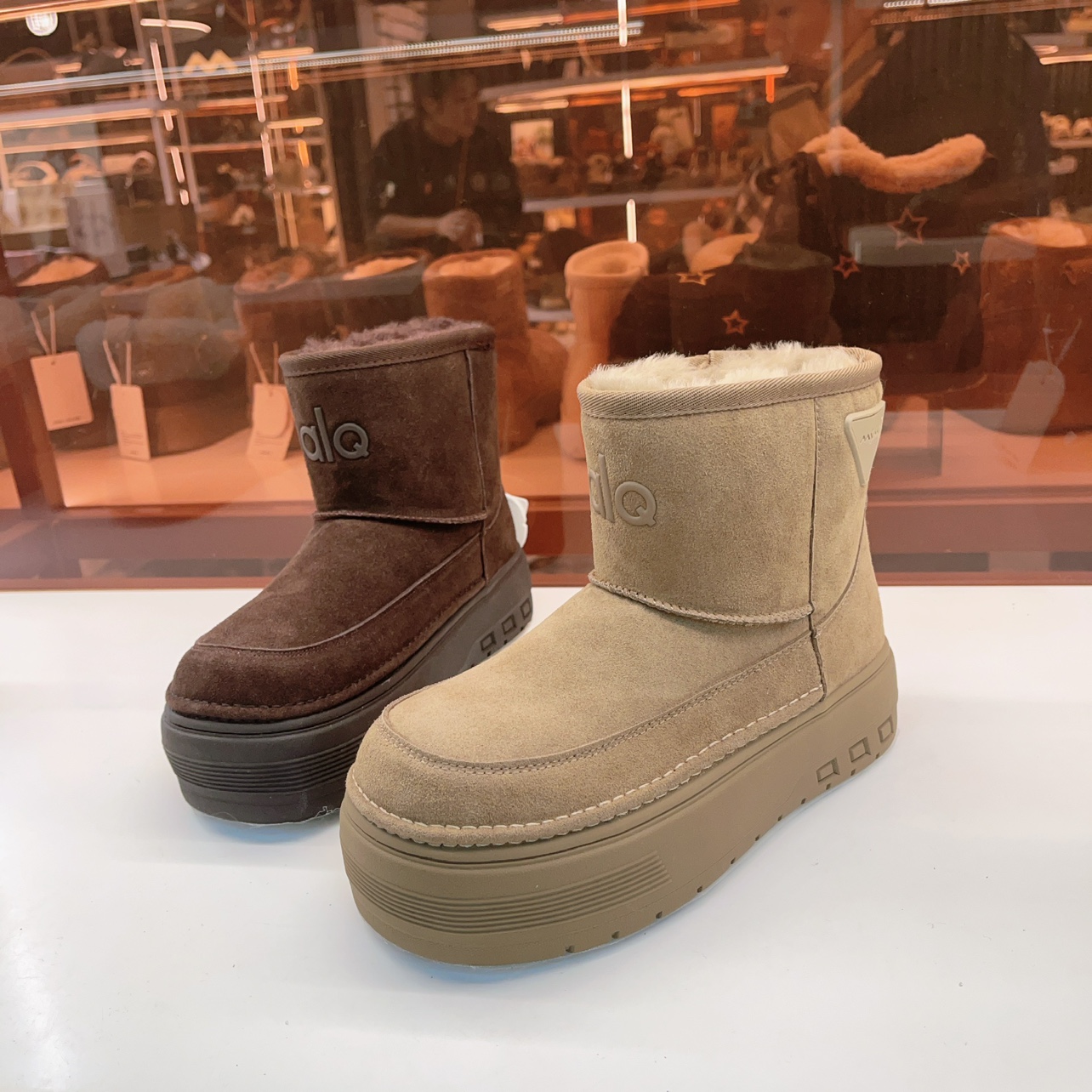 1005-1玛莎玛索25冬季新款厚底雪地靴翻毛皮加厚保暖短靴子大棉鞋