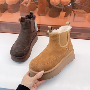 厚底保暖防滑大棉鞋 特惠雪地靴2025冬季 短靴 1953玛莎玛索新款