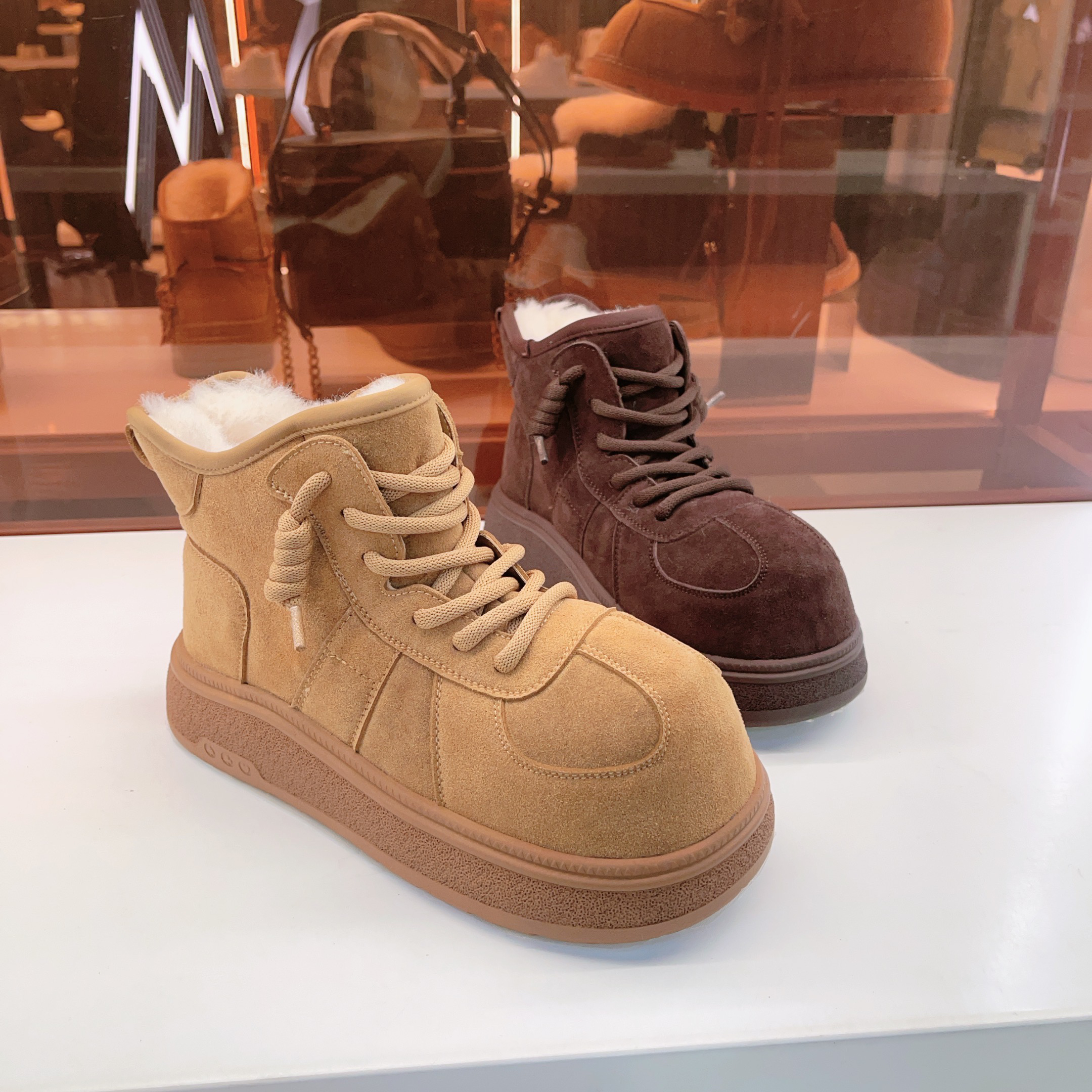 208-325玛莎玛索2025冬季新款卡皮巴拉雪地靴小丑萌大保暖棉鞋女