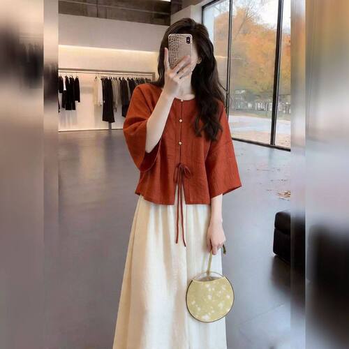 新中式文艺宽松显瘦小个子衬衫