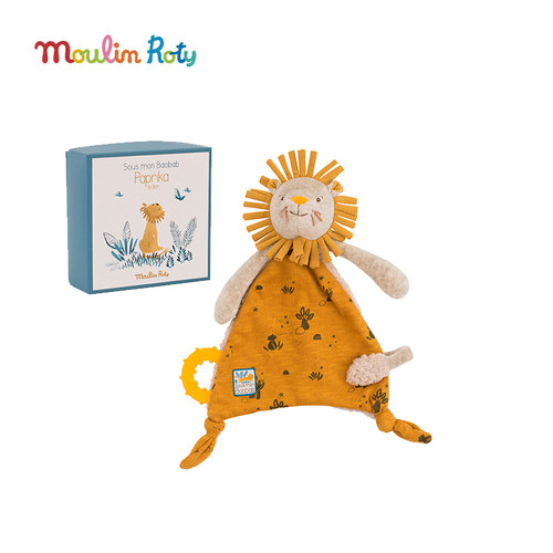Moulinroty婴儿玩偶安抚巾带牙胶