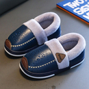 防水女童毛托带后跟冬天男孩棉鞋 冬季 男童包跟2025新款 儿童棉拖鞋