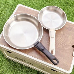 维乐仕18/10不锈钢煎盘可拆卸手柄锅厨具煎炒不粘锅煎锅锅具套装