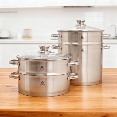 三A厨具304不锈钢加厚蒸汤锅