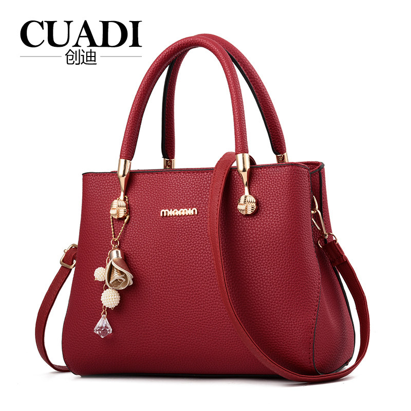 CUADI/创迪2020新款大气手提包单肩斜挎女包百搭大容量中年妈妈包