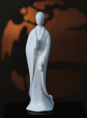 无相佛摆件中式禅意人物德化白瓷玄关装饰办公桌面创意陶瓷工艺品