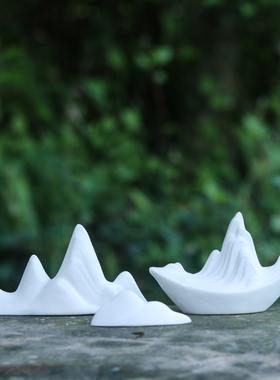 白瓷假山摆件创意微景观造景