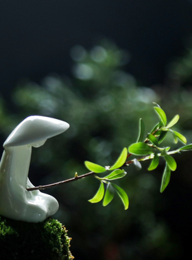 太公钓鱼陶瓷中式盆景摆件