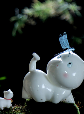 陶瓷中式客厅桌面可爱小猫咪