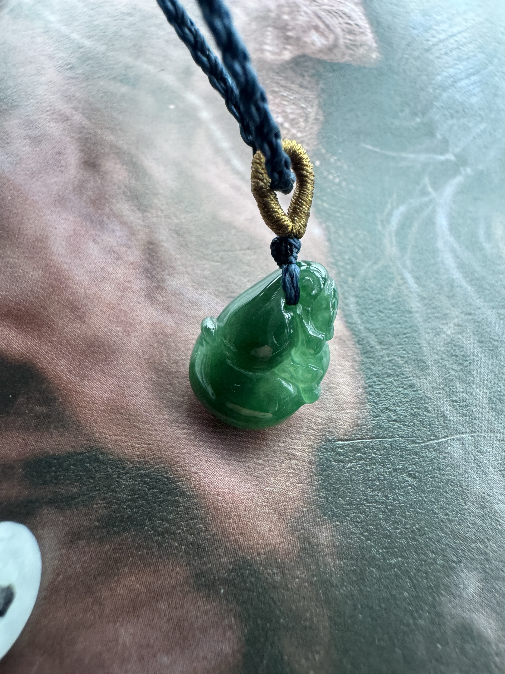 林深处 天然翡翠老坑花青翡翠葫芦