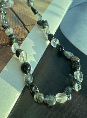 小武士 原汁原味的黑发晶糖豆项链福利款