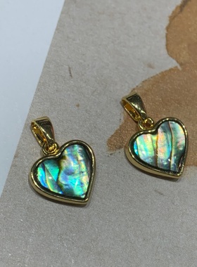 孔雀鲍鱼贝艺925银吊坠