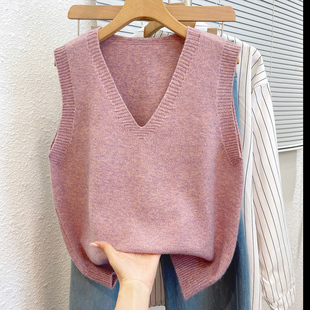 马甲女士外套2026新款春秋宽松外穿时尚洋气针织背心毛衣坎肩叠穿