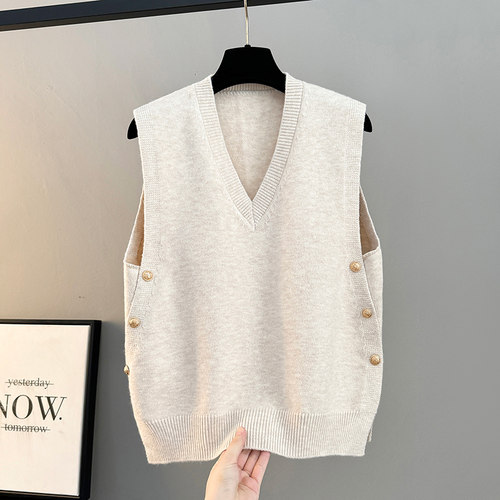 马甲女针织背心外套坎肩秋冬毛衣