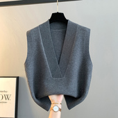 马甲女士2026新款 针织背心毛衣时髦坎肩秋冬叠穿 春秋宽松外穿时尚