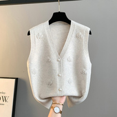 春秋宽松外穿时尚 马甲女士开衫 2026新款 针织背心毛衣坎肩秋冬叠穿