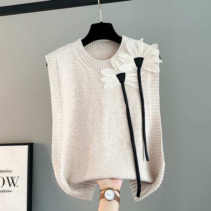 马甲女士背心外套春秋坎肩2025新款针织毛衣圆领宽松时尚冬季外搭,女装/女士精品,马夹,淘宝优惠券,粉丝福利购,淘宝优惠卷