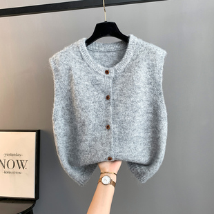 高级感马甲毛衣女款2026早春新款宽松外穿针织开衫背心秋冬叠穿