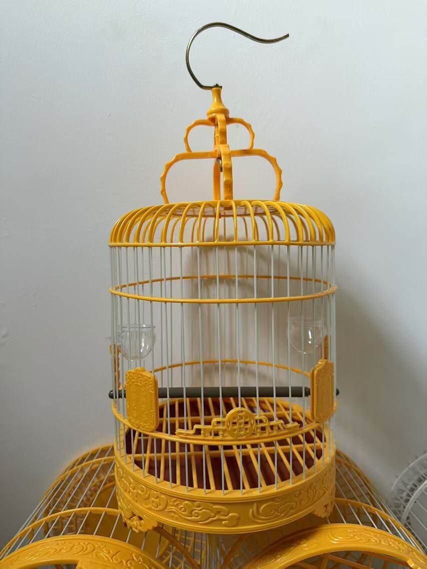 塑钢圆笼绣眼鸟笼玉鸟黄雀笼芙蓉马料虎皮黄豆鸟笼工厂店批发包邮