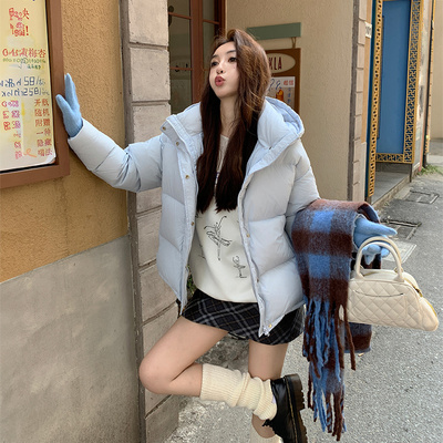 小个子短款连帽95白鸭绒羽绒服