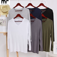 Modal Pyjama Men Tops One Piece Cotton Home Mặc Tops Áo thun rộng Kích thước lớn Trang chủ nam dài tay mùa hè - Pyjama các kiểu đồ bộ đẹp