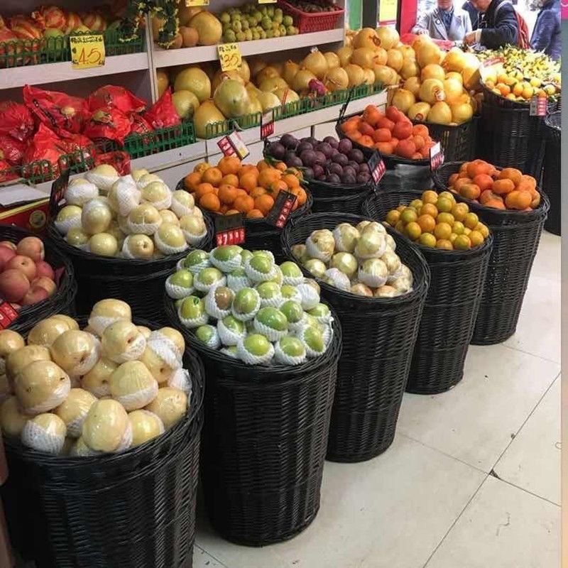 永辉水果堆头篮超市水果筐藤编蔬菜陈列筐品展示篮竹藤筐柳编篮