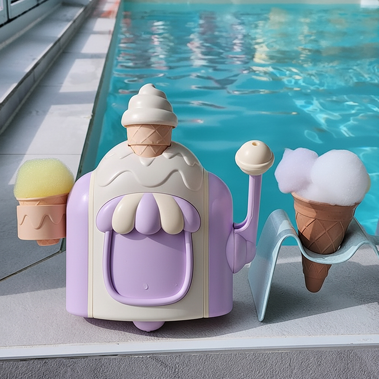 韩国INS仿真冰淇淋泡泡制造机婴幼儿童戏水玩具男女浴室洗澡神器