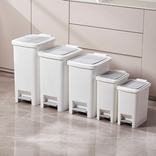 化妆室厕所脚踩垃圾桶带盖子带盖子子家用有盖按压夹缝脚踏式方形