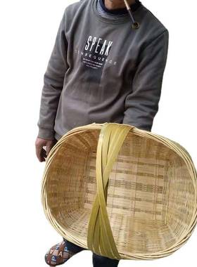 手工编织手提菜篮 大竹篮装鸡蛋篮子水果篮收纳筐 买菜竹编篮竹器