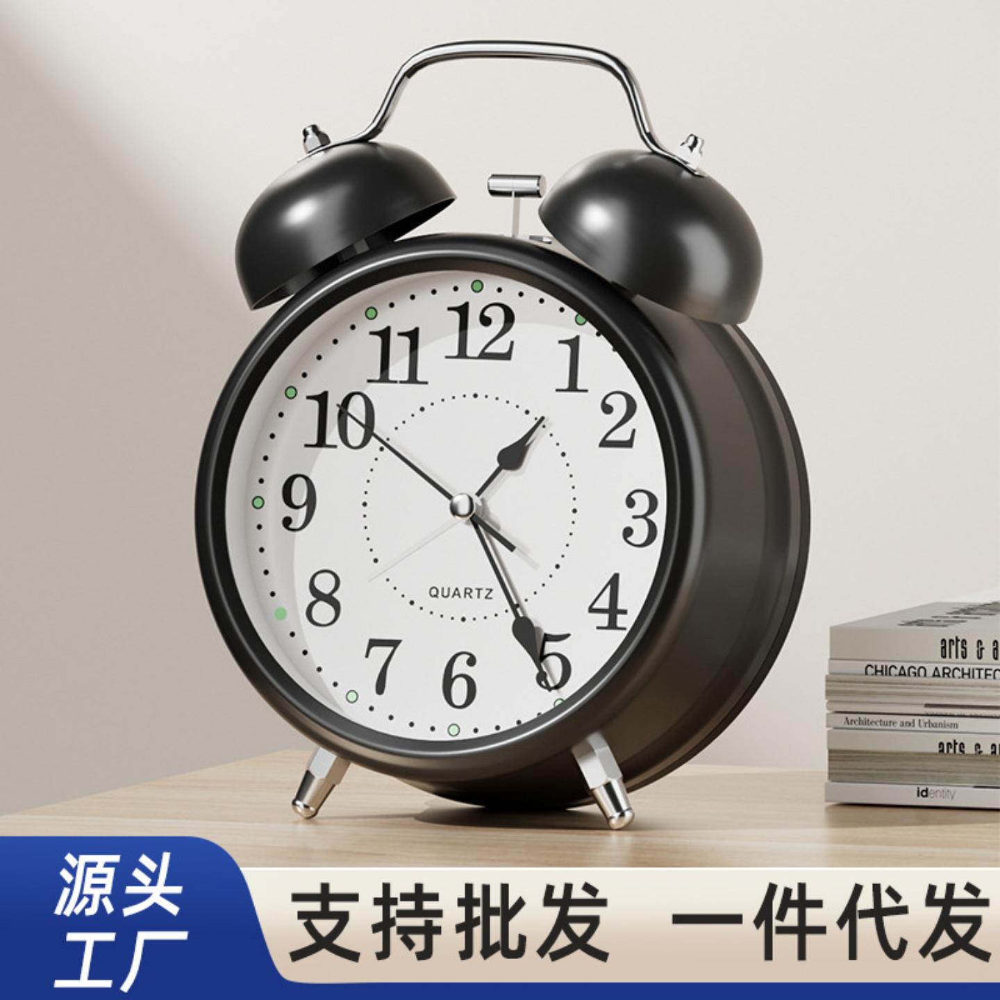 闹钟儿童电视造型时钟床头简约网红小闹铃书桌座钟跳秒