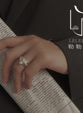 勒勒尔蒙古元素饰品民族银戒盘扣