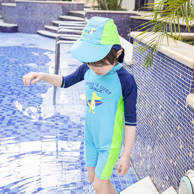 婴幼儿宝宝儿童泳衣男孩男童小中大童连体防晒速干冲浪服1-3-6岁