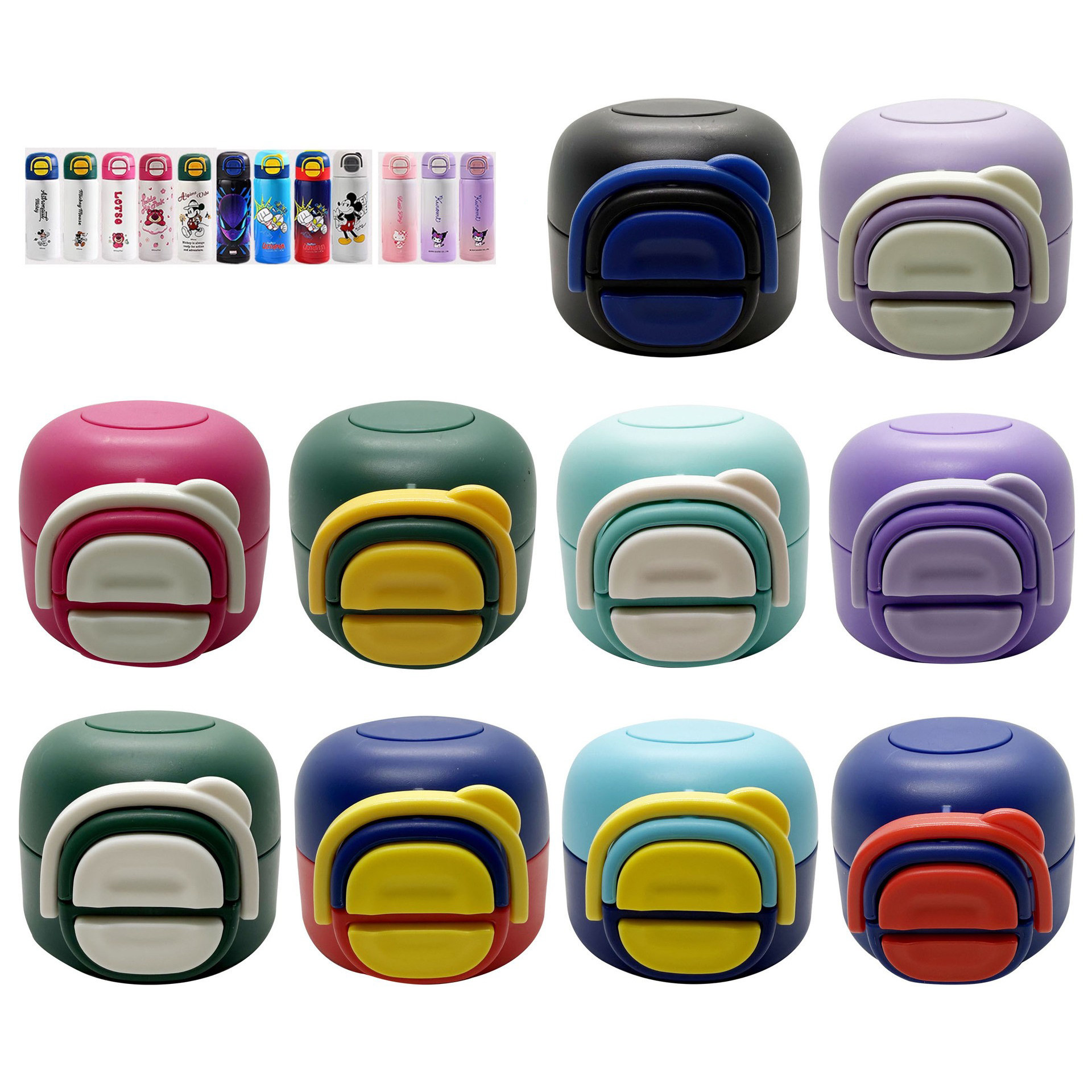 迪士尼库洛米奥特曼双饮盖保温杯盖子水杯配件两用直饮吸管盖吸嘴