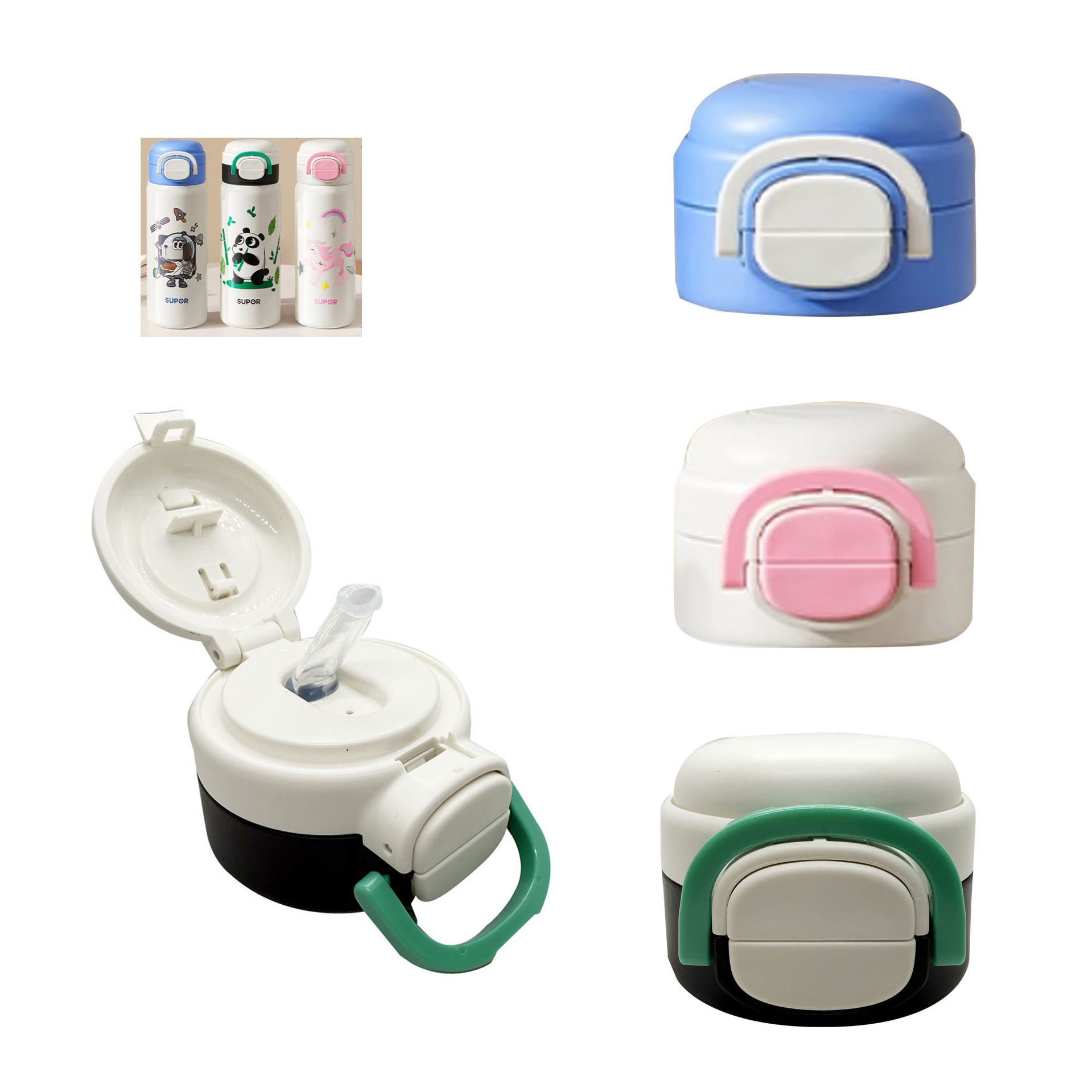 苏泊尔儿童保温杯双饮盖KCV55CV20宝宝水壶弹跳吸管盖子防漏配件