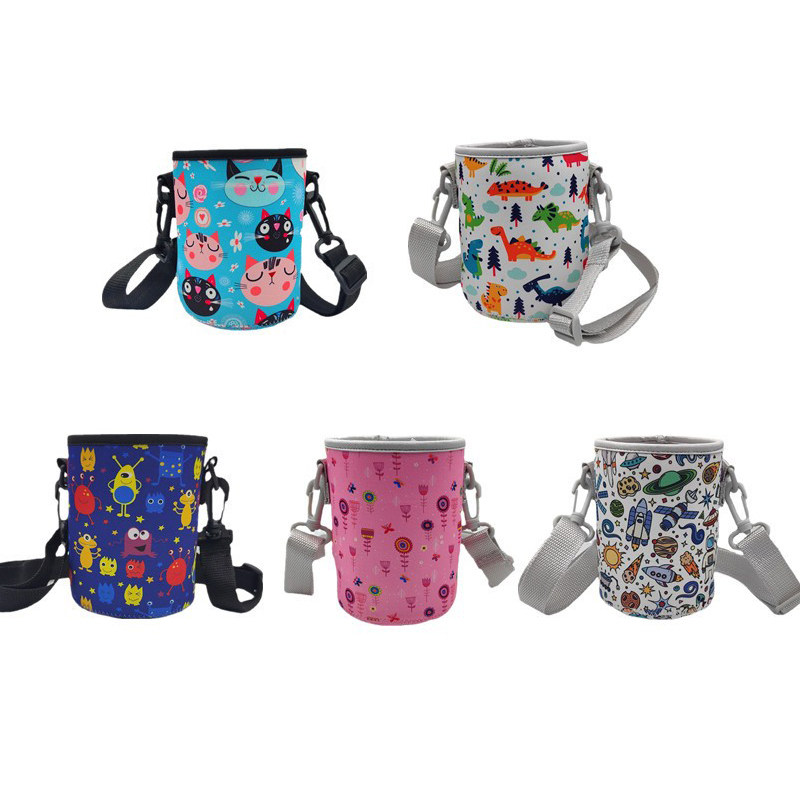 网红大肚杯印花杯套便携式卡通水杯保护套子防摔耐磨水壶肩带配件
