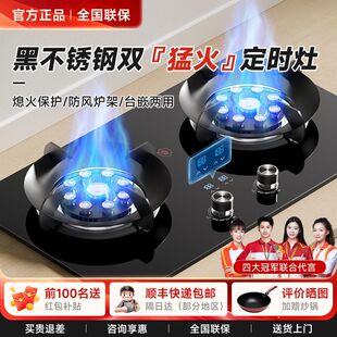 雅纯日本樱花雪燃气灶一级能效煤气灶双灶天然气灶嵌入式台式液化