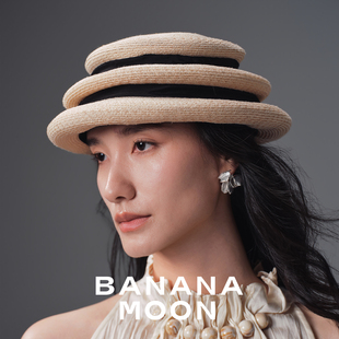 立体松塔造型_菲律宾蕉麻拼接_凹造型穿搭草帽日常穿搭分层堆堆帽