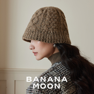 强推复古锁链提花_定制法式羊毛混纺花纱立体有型针织保暖渔夫帽