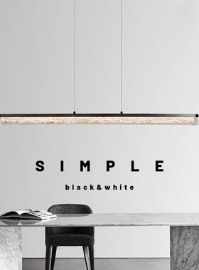 意式极简餐厅吊灯现代简约吧台创意全铜餐桌设计师高端一字长条灯