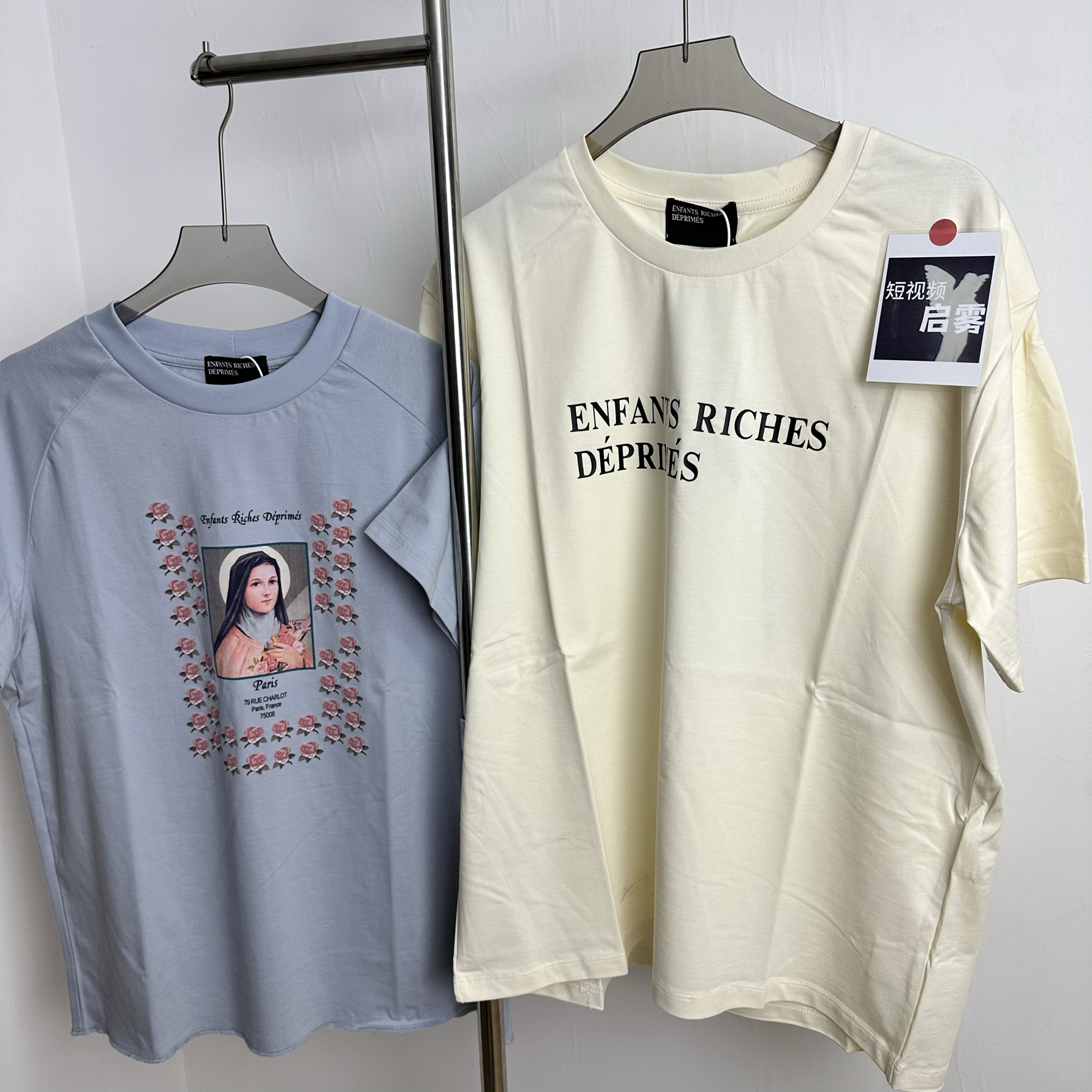 启雾ERD忧郁的富二代高街美式短袖T恤男女潮牌宽松cleanfit T恤衫