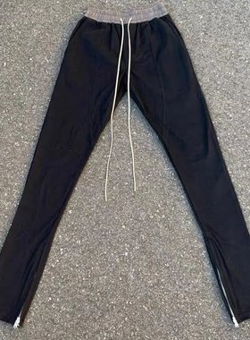 启雾自主老og第四季4th黑色布裤主线抽绳飘带裤纯色高街长裤堆积