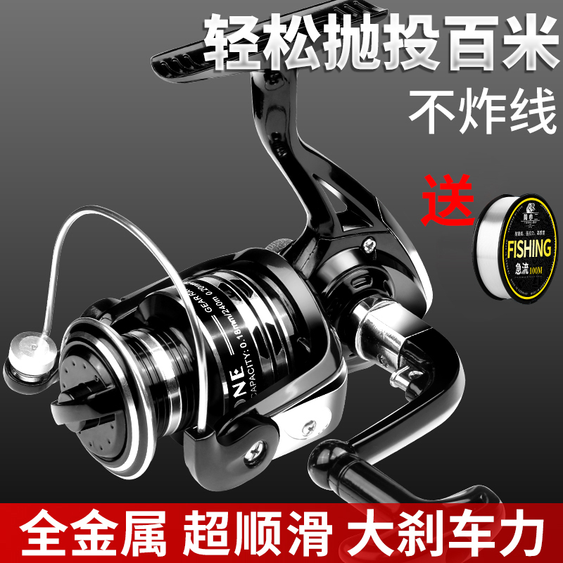 渔轮纺车全金属头前打路亚海杆