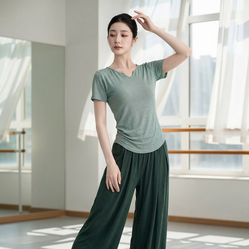 舞蹈服女日常可穿新款短袖上衣