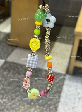 设计包手机链小鱼串珠ccd绿色手机原创ins串珠相机包挂件可爱挂绳