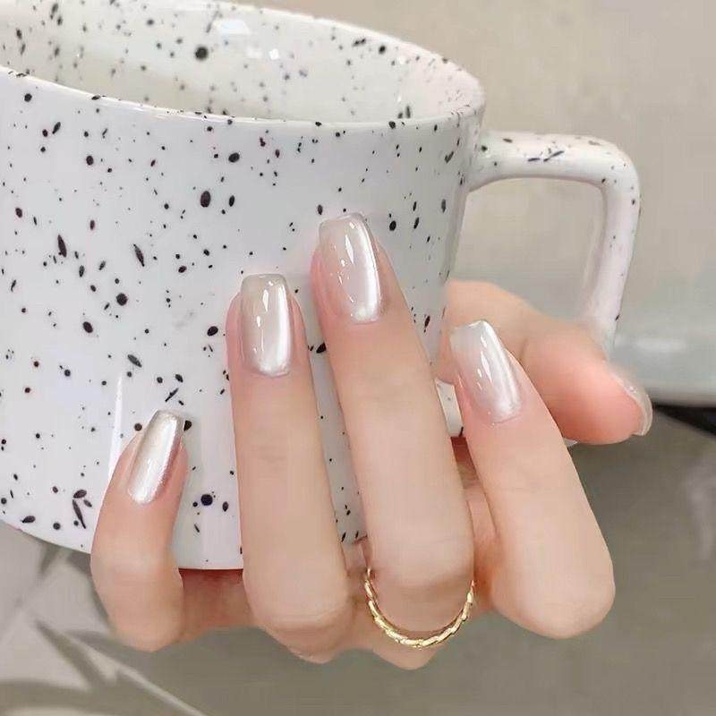 手工儿童美甲穿戴甲感短款白月光猫眼假指甲贴片女2026年新款,彩妆/香水/美妆工具,美甲工具,淘宝优惠券,粉丝福利购,淘宝优惠卷