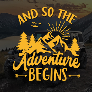 冒险开始车窗贴纸 —— 车身装饰山林图案为车辆增添野外探索风格