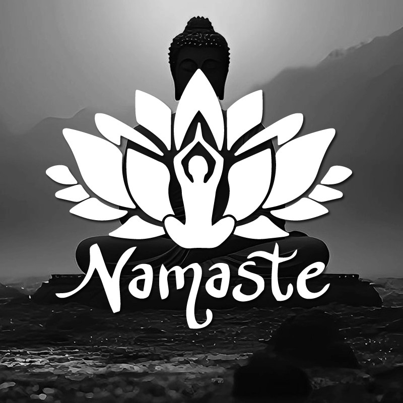 Namaste冥想莲花车窗装饰贴纸