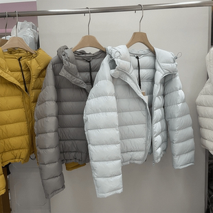 韩国新款排骨羽绒服女2025冬新款连帽轻羽绒保暖小个子宽松外套潮